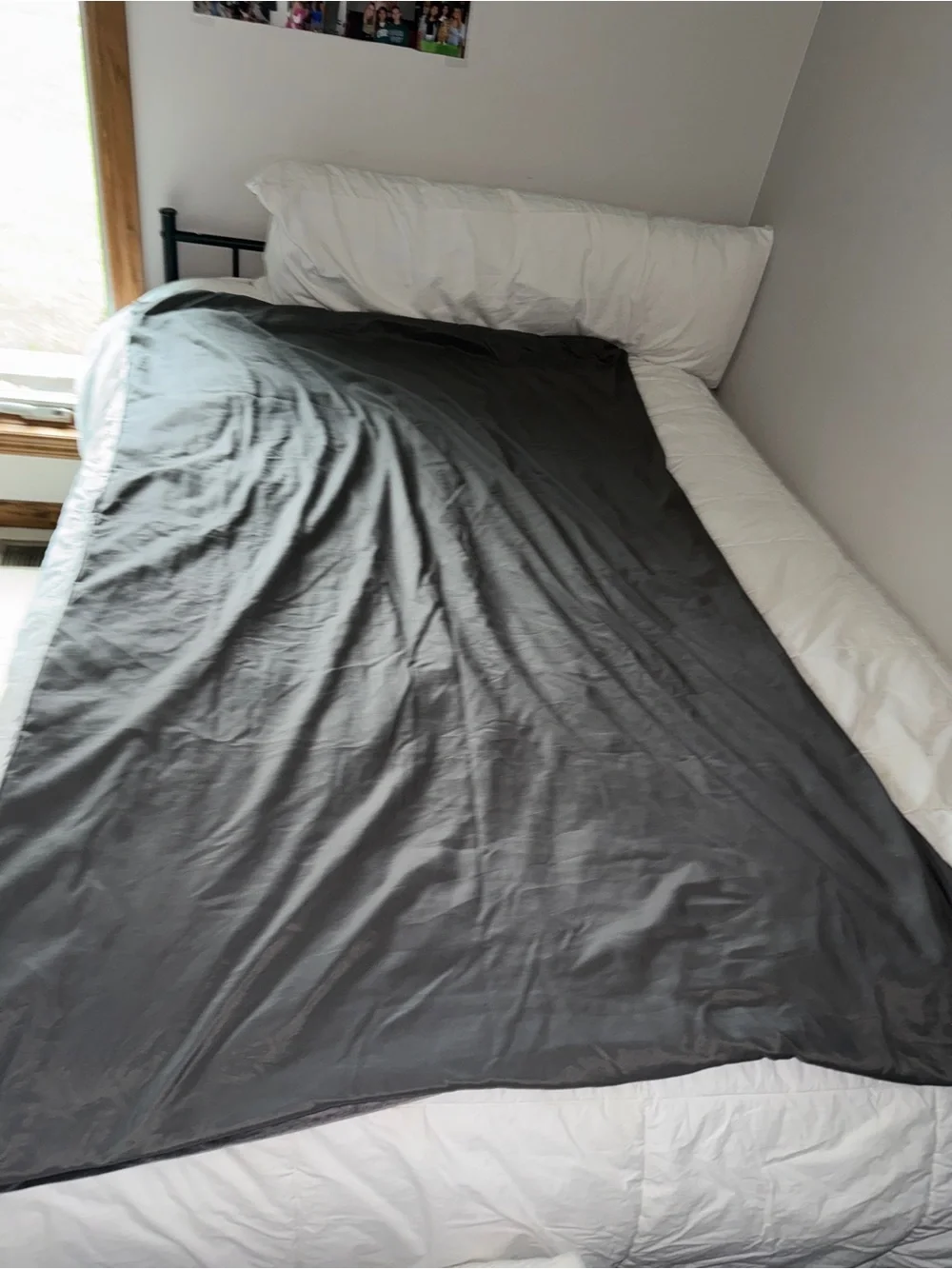 Charcoal Grey Minky/Velvet Weighted Blanket Duvet Cover - 48